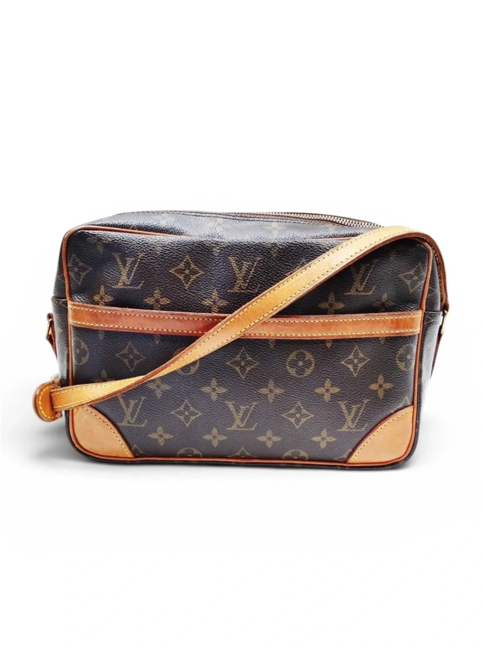 Louis Vuitton Monogram Canvas Brown Tan Crossbody Bag
